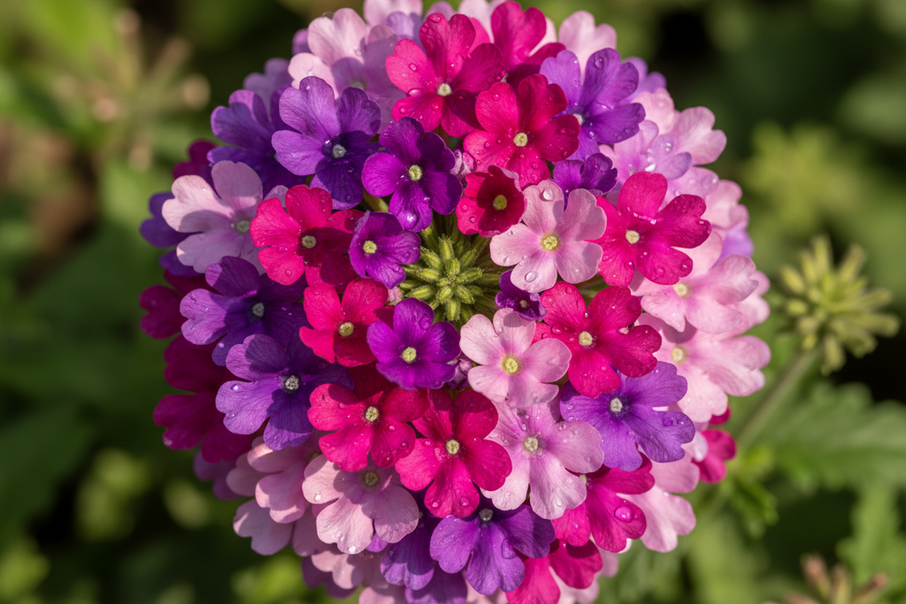 Superbena flower cluster with vibrant color detail
