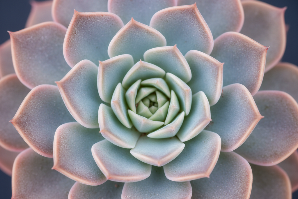 Echeveria rosette close-up showing blue-pink coloration